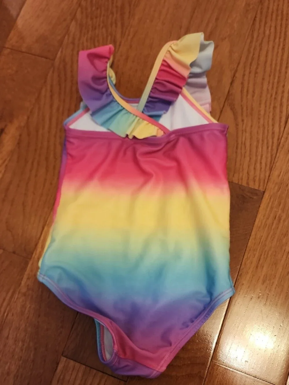 Rainbow Ruffle Girls' One-Piece Swimsuit - Multicolor